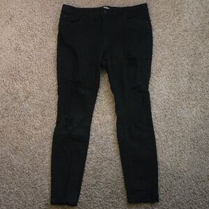 Refuge Black Destructed Skinny Jeans